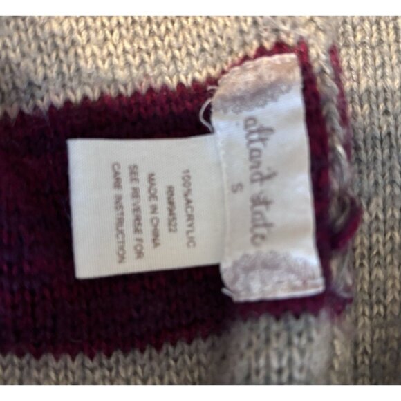 Altar’d State Grey Drape Front Cardigan Sweater Striped w/Fringe, Size S - Picture 5 of 6